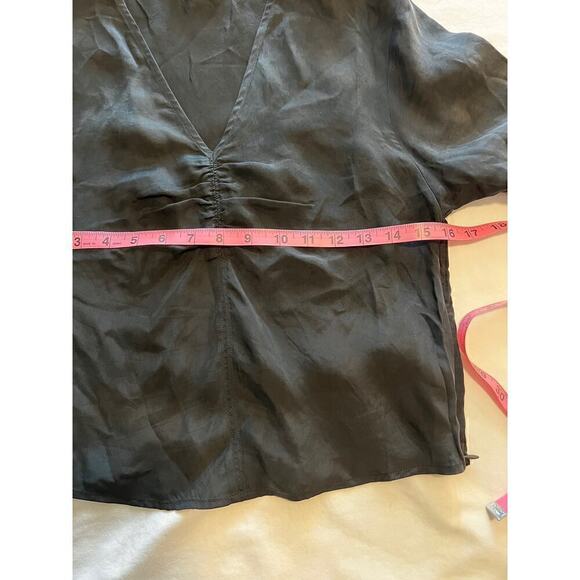 Madewell Women's Brushed Ruched-Front Top Black Size 0 - Picture 9 of 9